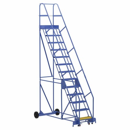 VESTIL 166 H Steel Warehouse Ladder, 58 deg Grip, 13 Step, 14", 13 Steps LAD-13-14-G